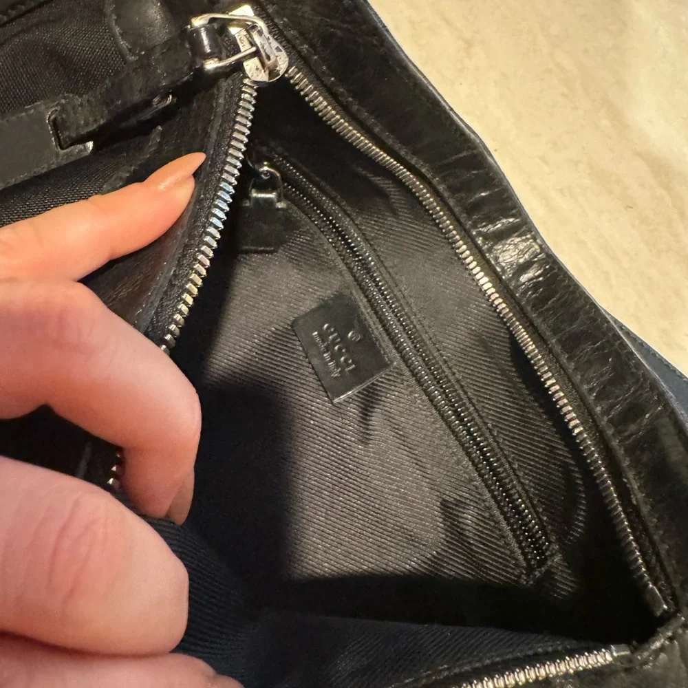 GUCCI GG Supreme Shoulder Nylon‎ Leather Trimmed Messenger 92560